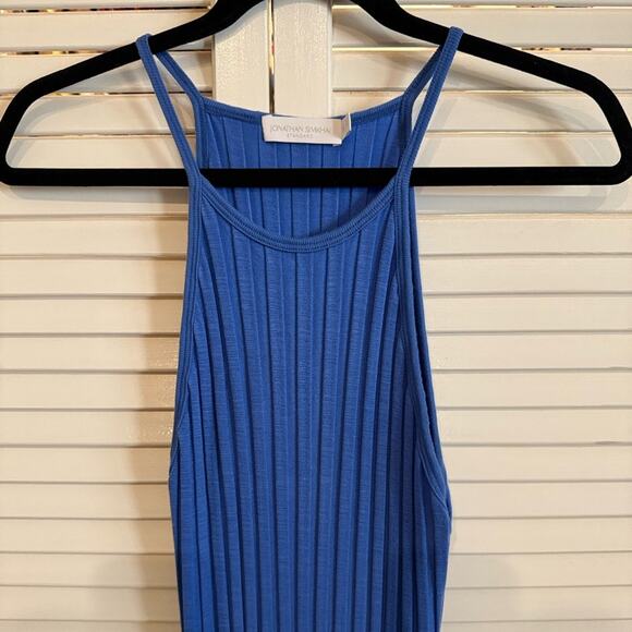 Jonathan Simkhai Megan Ribbed Knit Bodycon Maxi Dress in Cerulean Blue - Picture 3 of 5
